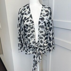 Rachel Zoe Monochrome Patterned Blouse